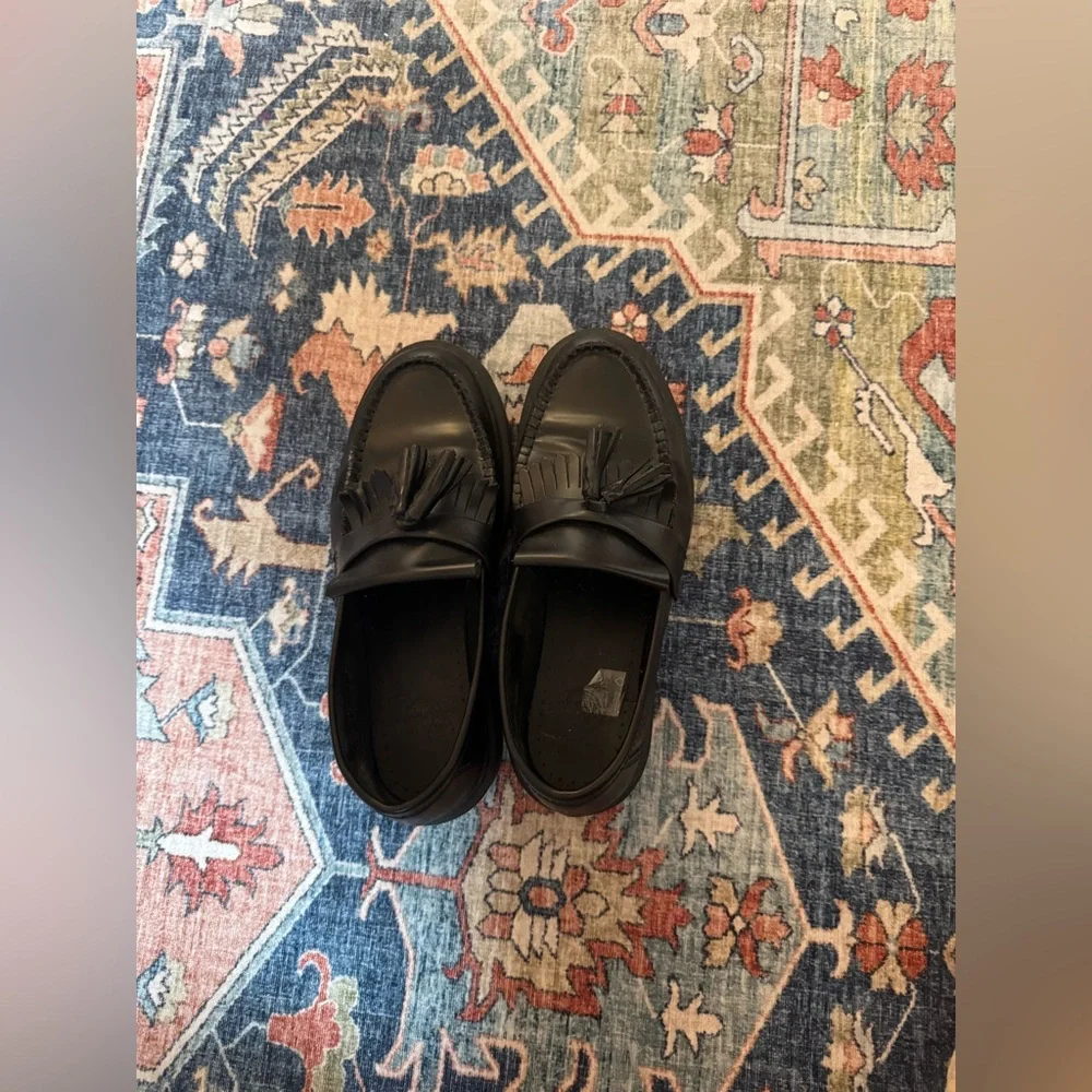 Dr Martens Adrian Tassel Loafers in Black Smooth Leather